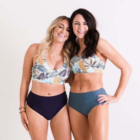 Purple Mid Rise Full Coverage Bikini Swim Bottoms - Picture 9 of 13